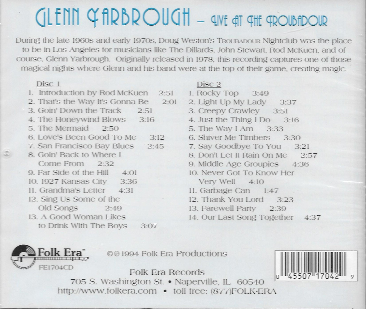 Live At The Troubadour (2 CD) - Click Image to Close