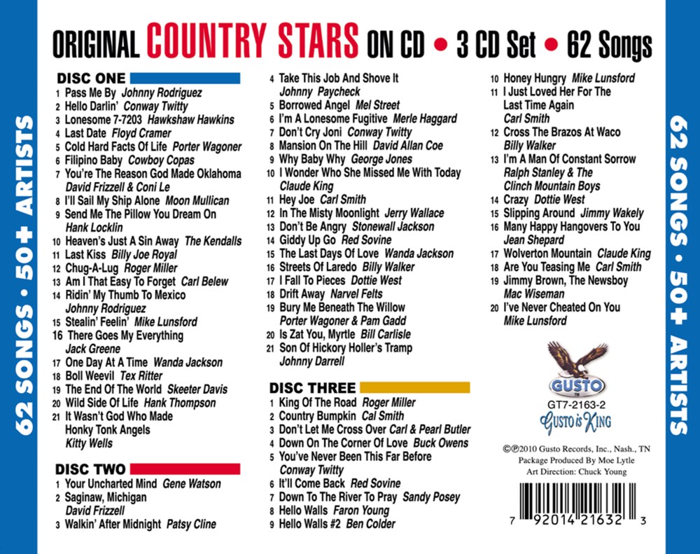 Original Country Stars On CD (3 CD) - Click Image to Close