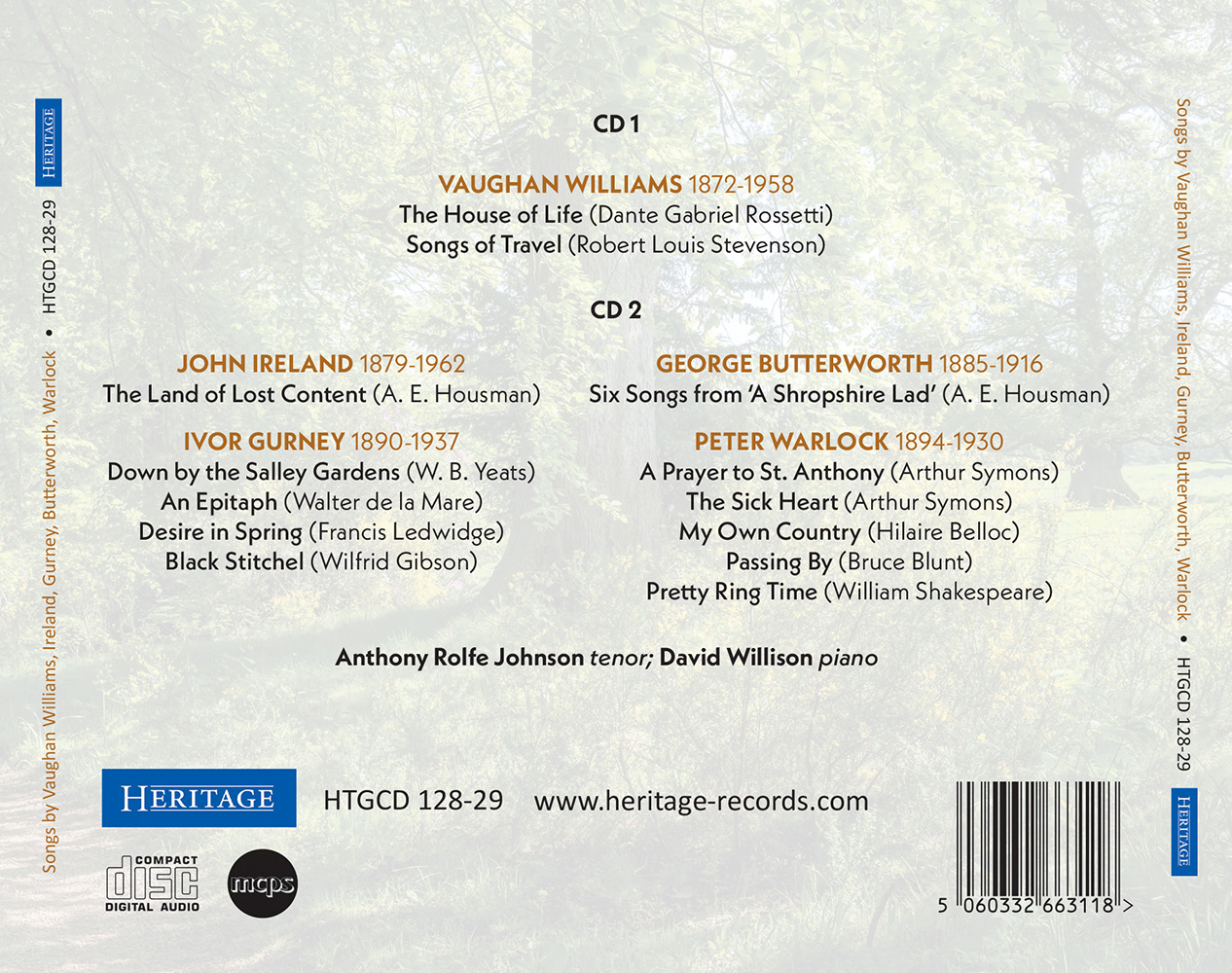 (image for) Vaughan Williams-The House of Life-Songs of Travel