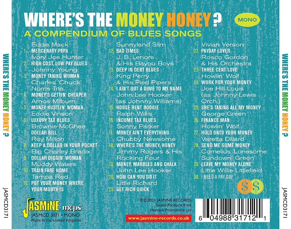 Where's The Money Honey? A Compendium Of Blues Songs - Click Image to Close