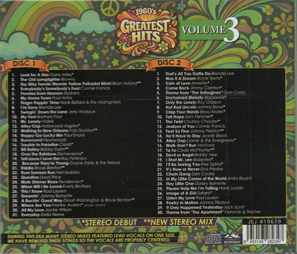 (image for) 1960's Greatest Hits, Vol. 3 (2 CD)