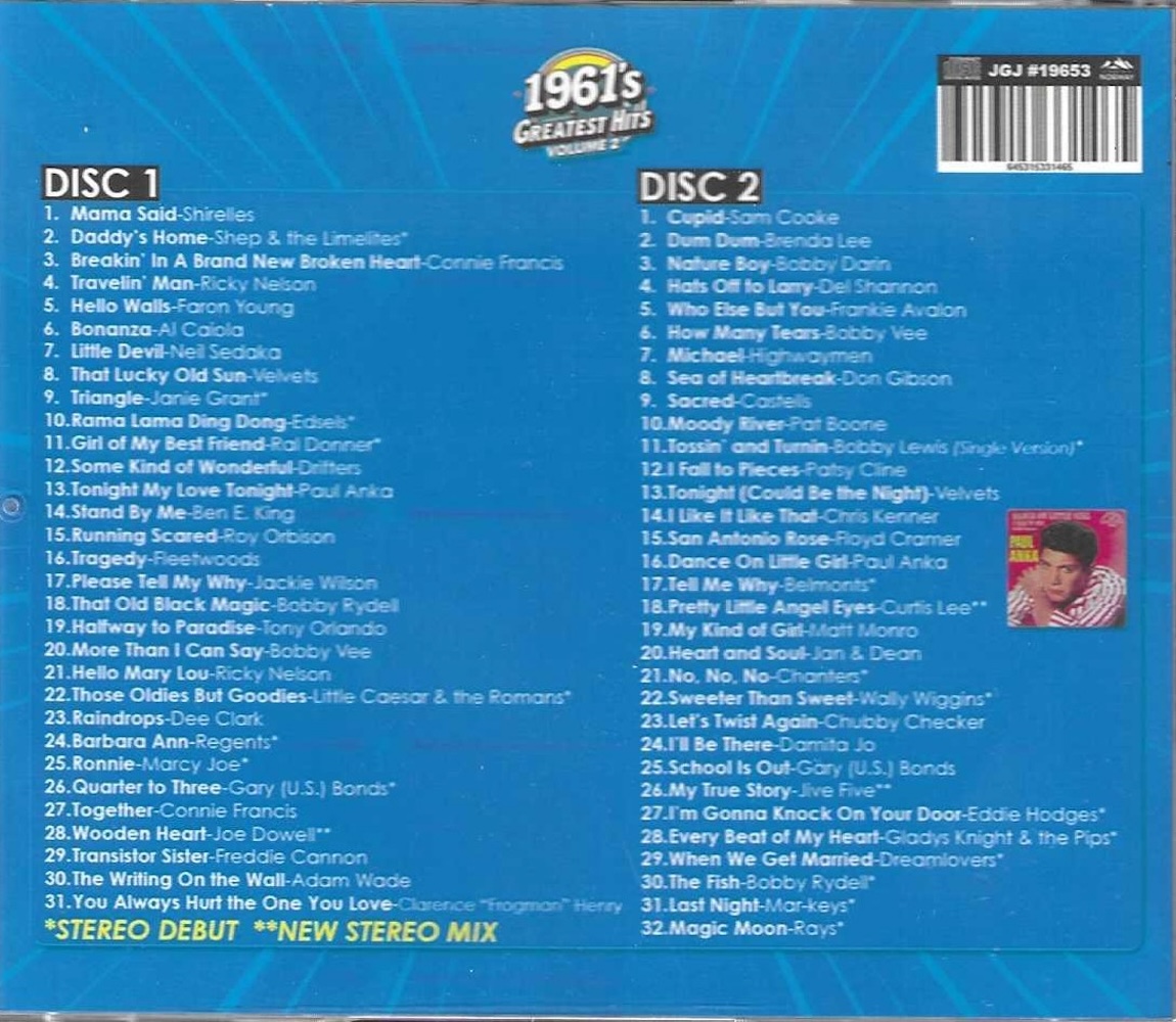 (image for) 1961's Greatest Hits, Vol. 2 (2 CD)