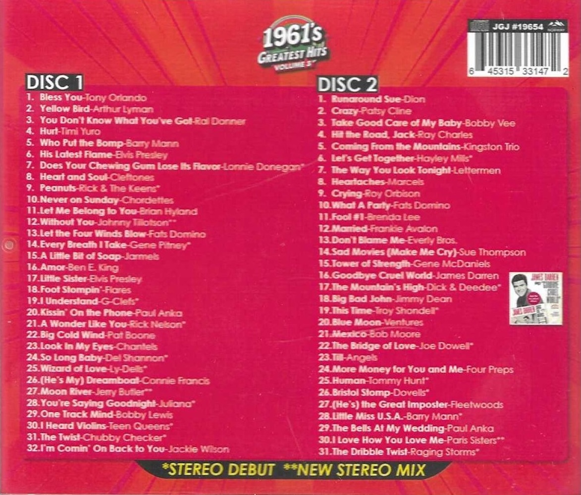 (image for) 1961's Greatest Hits, Vol. 3 (2 CD)