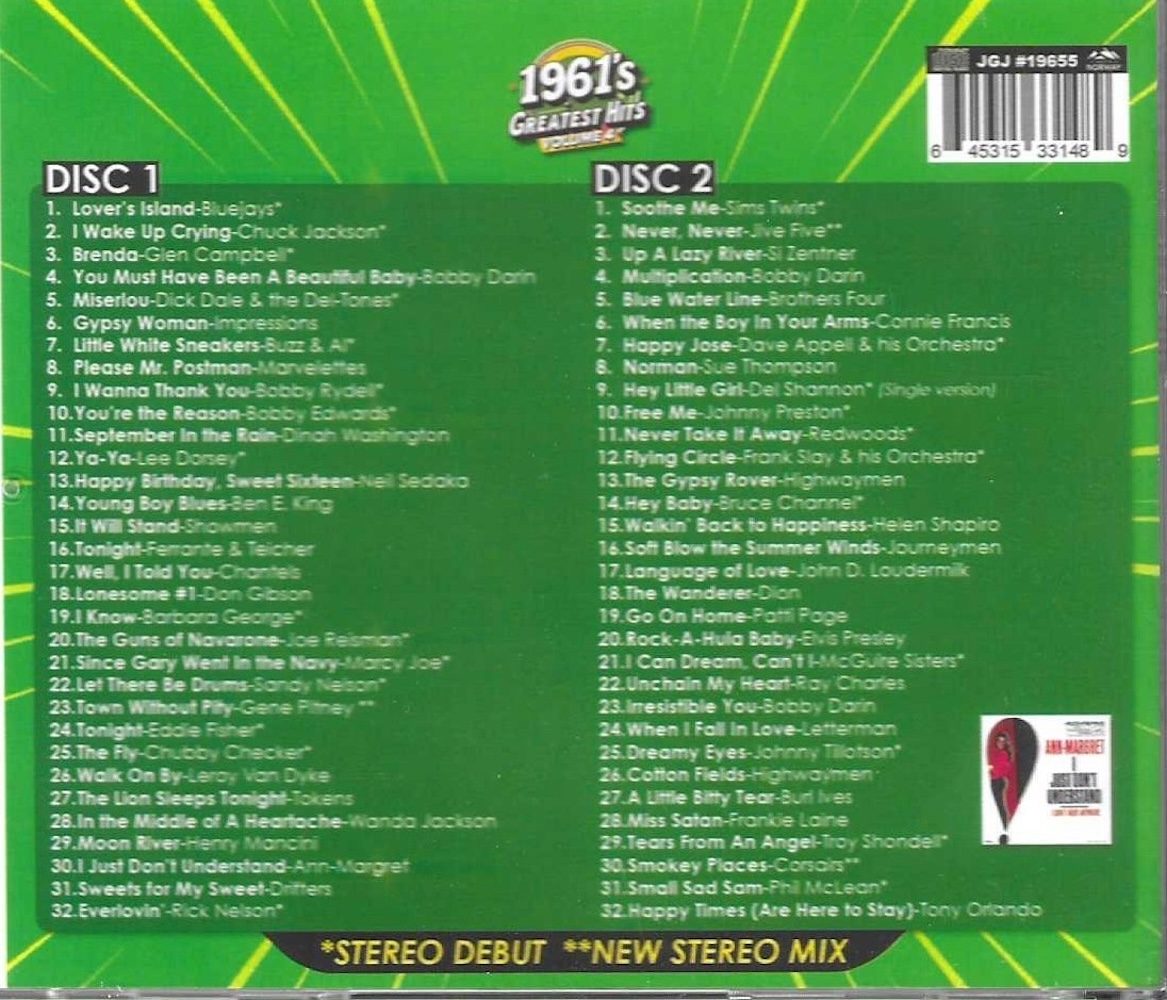 (image for) 1961's Greatest Hits, Vol. 4 (2 CD)