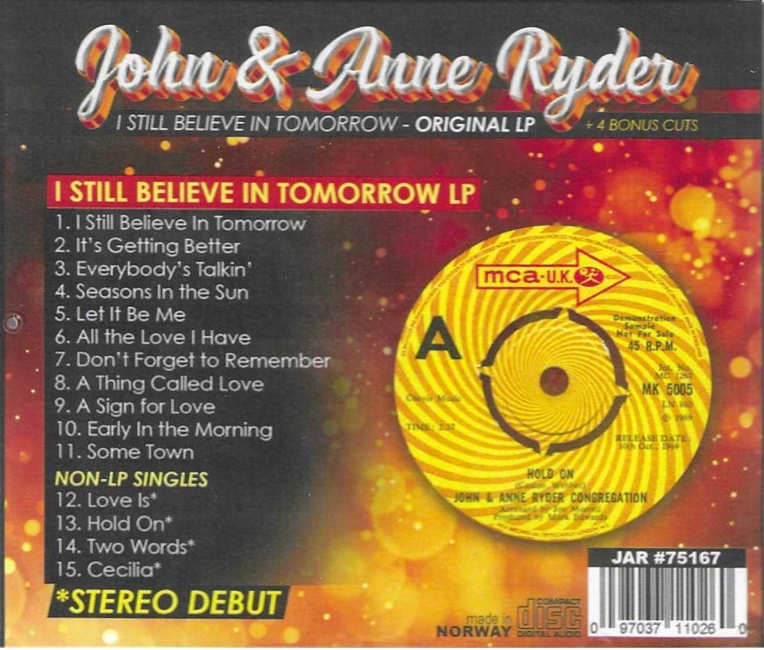 (image for) I Still Believe in Tomorrow-Original LP + 4 Bonus Cuts