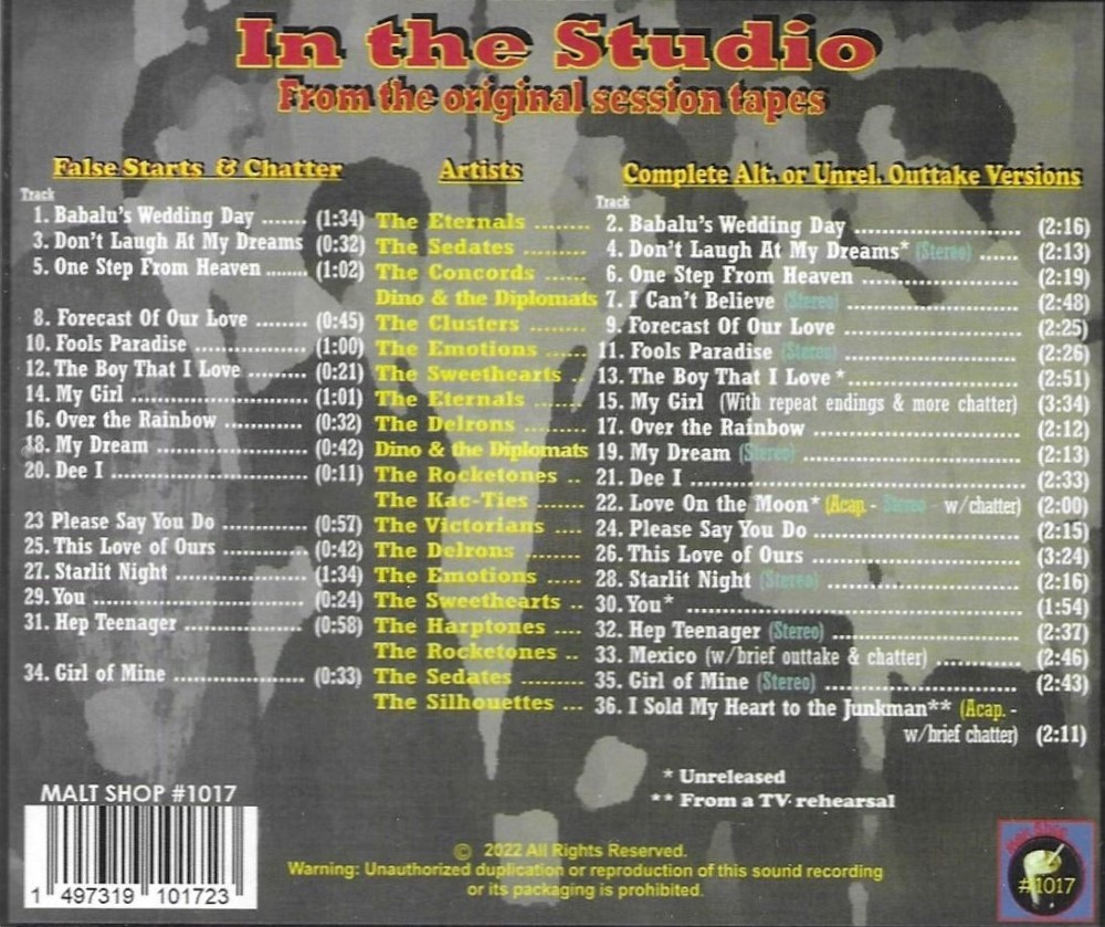 In The Studio Live-With Some Of The Best Doo Wop Groups - Click Image to Close