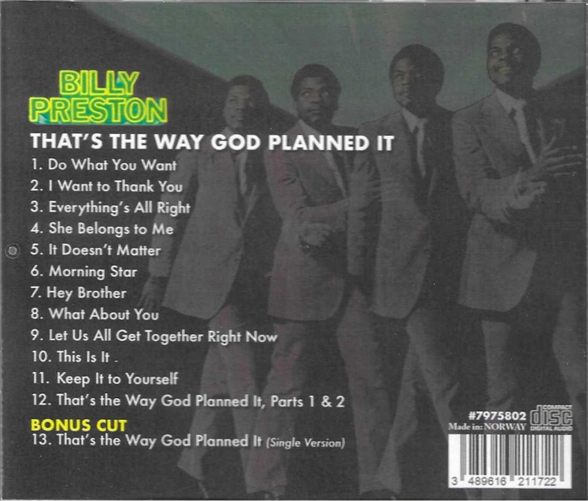 (image for) That's the Way God Planned It + 1 Bonus Cut