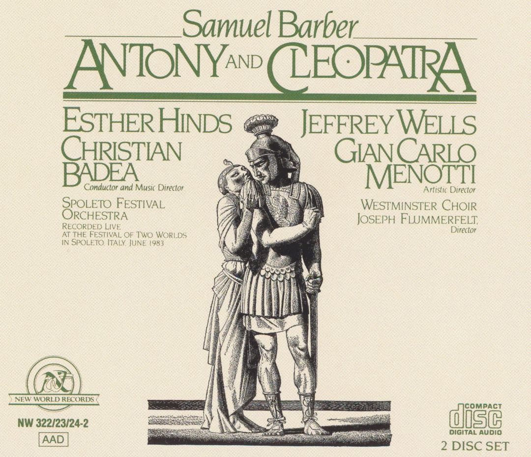 Samuel Barber-Antony and Cleopatra (2 CD) - Click Image to Close