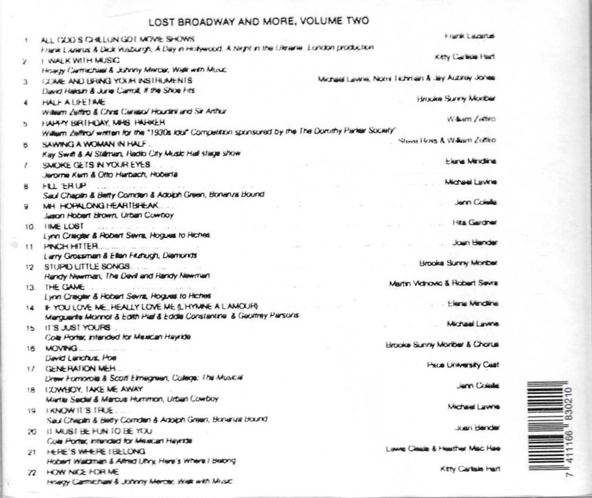 (image for) Lost Broadway and More, Vol. 2