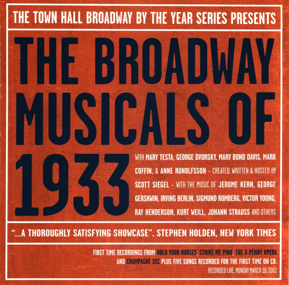 The Broadway Musicals Of 1933