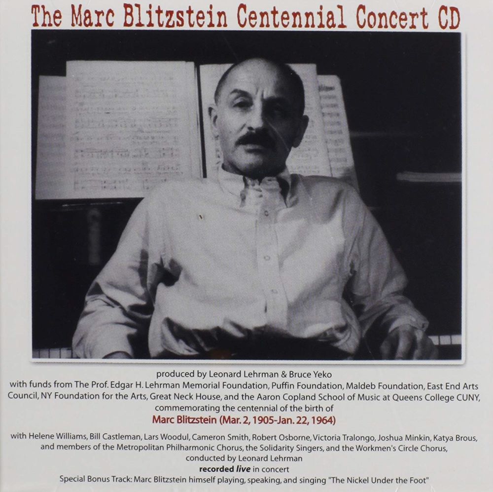 The Marc Blitzstein Centennial Concert CD