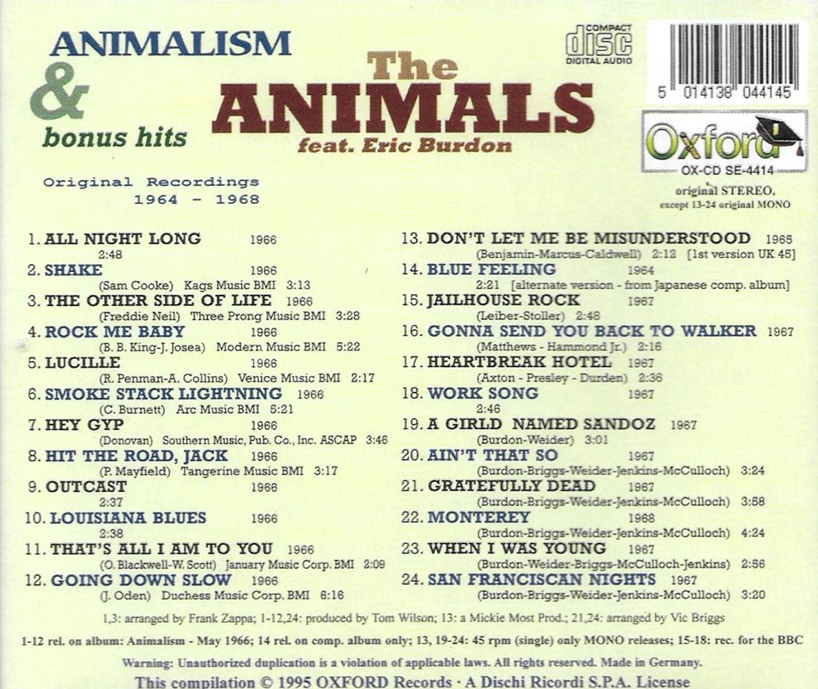 Animalism & Bonus Hits - Click Image to Close