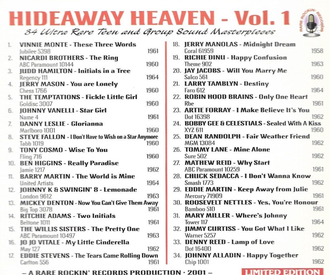 Hideaway Heaven, Vol. 1 (34 Cuts)