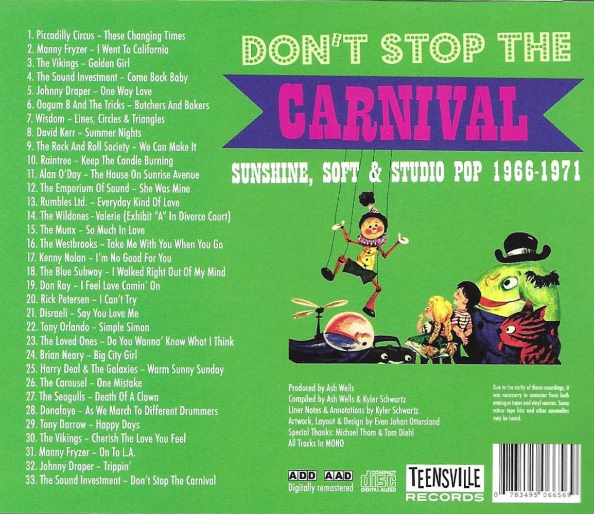 Don't Stop The Carnival- Sunshine, Solft & Studio Pop 1966-1971