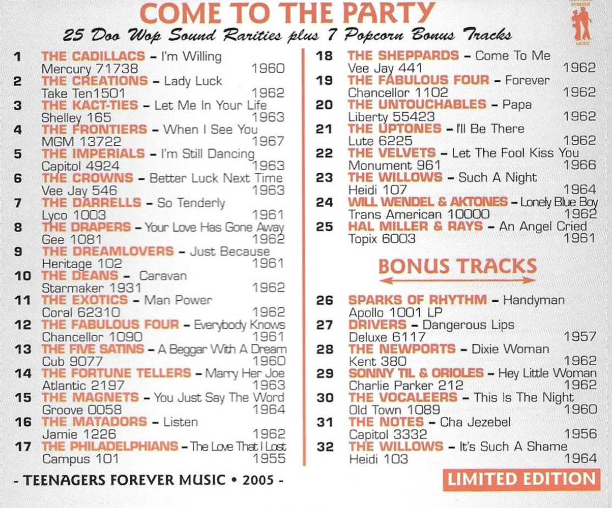 (image for) Come to the Party: Special Doo Wop Sound & Popcorn Rarities