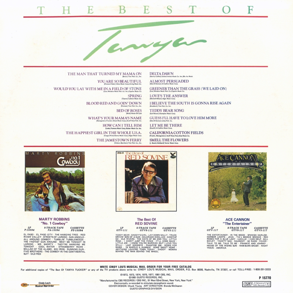Best Of Tanya Tucker (LP) - Click Image to Close
